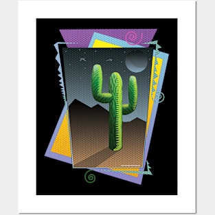 Cactus at night Posters and Art